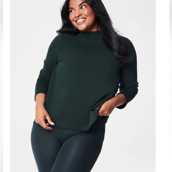 SPANX AIRESSENTIALS MOCK PULLOVER TOP RED LS SIZE XL EUC - Picture 7 of 7